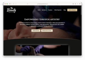 Screenshot of The Beauty Artist homepage